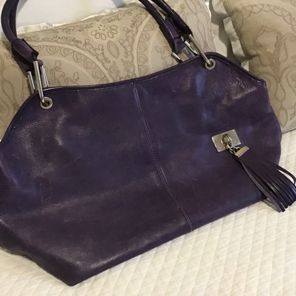 Genuine Leather, Italian  Pulicati Purple Purse - Picture 1 of 10
